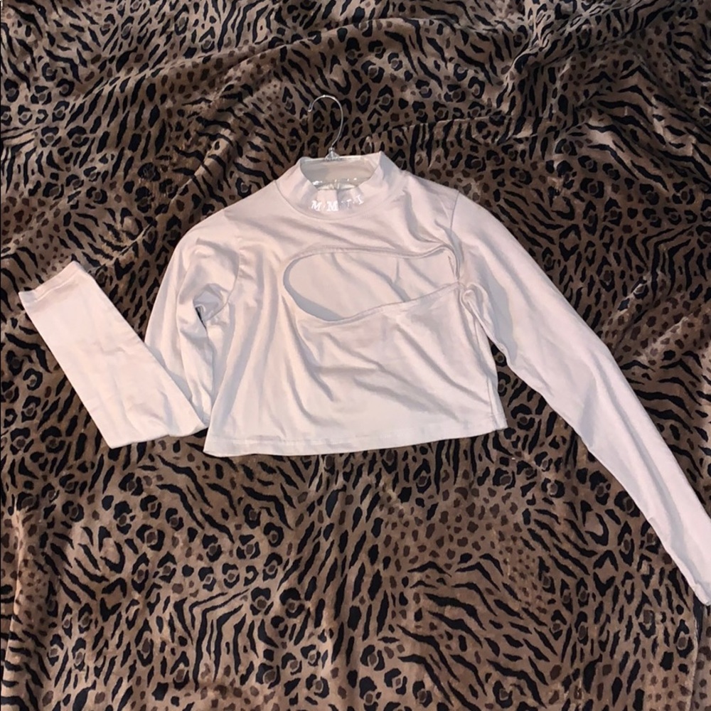 BOOHOO tan crop top